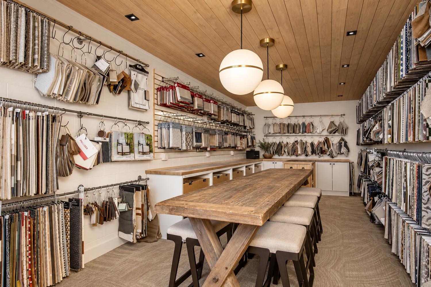 The material library at the Kora Home Artistry showroom